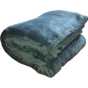 Couverture Polaire Microfibre &eacute;t&eacute; Unie 200grs 180 X 220 cm P&eacute;trole