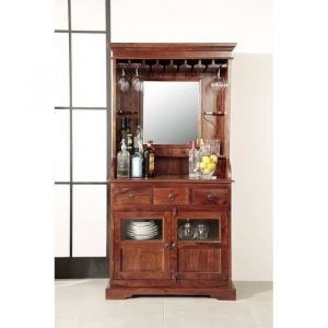 Bar style colonial - Bois massif dacacia laqu&eacute; (Nougat) - OXFORD 443