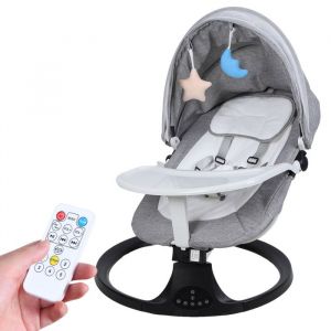 BIPLUT Balancelle B&eacute;b&eacute; &Eacute;lectrique 3 en 1 Fauteuil &agrave; bascule Transat b&eacute;b&eacute; 5 Modes de balancement Bluetooth