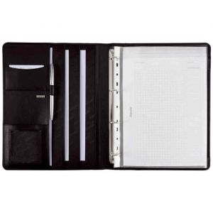 Serviette Classeur - CREMONA II - A4 - Cuir Nappa - 4 Anneaux - Compartiments Multiples