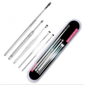 Cure oreille en acier inoxydable 5 pièces-ensemble cure oreille Curette nettoyeur soins cuillère outil de ne GJ52055514