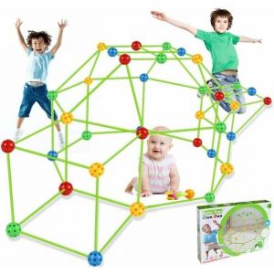 Tente pour enfants kit de construction de cabane tunnel de château pour intérieur et extérieur