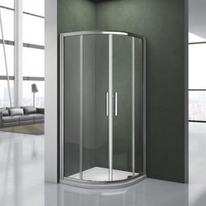 Cabine de douche 90x90x185cm Porte de douche 1/4 de rond accès dangle verre anticalcaire