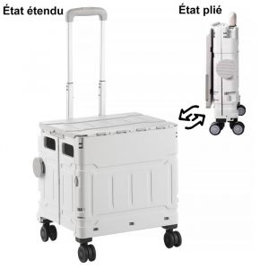 WOZWE Petite remorque pliable chariot de courses portable pour la maison. Pour camping en plein air courses au supermarché
