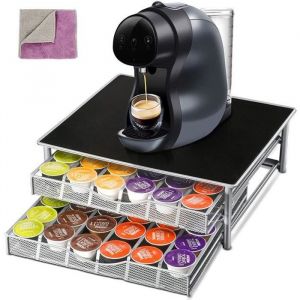 Porte-Capsules Dolce Gusto - Grande Capacit&eacute; de 72 PCS - Noir - Avec 1 Chiffon de Nettoyage Suppl&eacute;mentaire