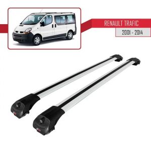 Compatible avec Renault Trafic 2 (X83) 2001-2014 ACE-1 Barres de Toit Railing Porte-Bagages de Voiture (Gris) 2 Barres