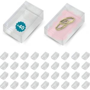 40 Mini Bo&icirc;tes en Ac&eacute;tate Transparent 30x20x50 mm  Bonbonni&egrave;re en Plastique : Drag&eacute;es Macarons Gateaux