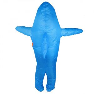 SALALIS Costume gonflable dHalloween Costume gonflable innovant de tissu de polyester imperm&eacute;able 190T deco pack Requin bleu X128