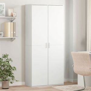 D&Eacute;COSHOP - Meubles et &eacute;tag&egrave;res de rangement - Armoire haut de rangement blanc 80x35x180cm - Bois ding&eacute;nierie MM71925