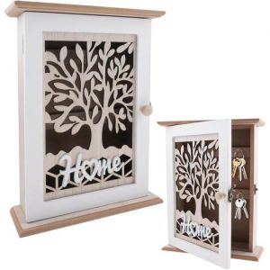 Armoire A Clef Murale Boîte À Clés Avec Motif Arbre De Vie Boîte À Clés En Bois Avec Porte Et 6 Crochets Armoire À Clés En Bois Pou