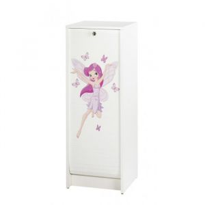 Classeur à Rideau - Fée - 217 - Blanc - 5 Niches - Serrure - 104 cm de Hauteur