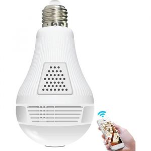 Caméra Panoramique Sans Fil À Ampoule 360 ° Caméra De Sécurité Domestique 1080P Caméra IP De Surveillance WiFi Avec Alarme De Déte