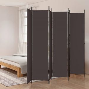 Marron 300x220 cm Cloison de Séparation Tissu Paravent Interieur Paravent Séparateur Cloison de Separation Meuble 6 Panneaux