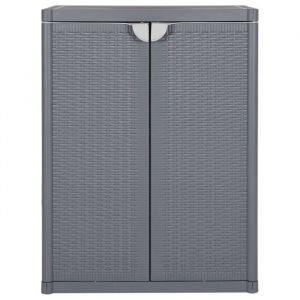 HSF&reg;Armoire haute Gris - Armoire de rangement de jardin gris 65x45x88 cm PP rotin cpw9818681