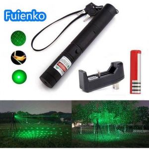 Fuienko Vert Laser 303 5 mW Stylo Pointeur Laser Pointeur Stylo lumière laser Puissant avec 4000 mAH 18650 Batterie + Chargeur de