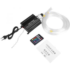 Lumi&egrave;re &agrave; fibre optique LED 16 W RGBW 075 mm x 2 m pour r&eacute;aliser un ciel &eacute;toil&eacute; avec &eacute;clairage &agrave; fibre optique + t&eacute;l&eacute;commande RF