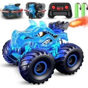 Voiture Tlcommande Tout Terrain Enfant 360 Degrs Monster Voiture RC Radiocommande pour Garcon Fille de 3 4 5 6 7 8 Ans YYV