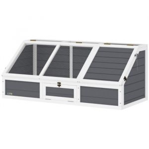 Enclos Ext&eacute;rieur pour Tortue- Sans Fond- Ouverture Facile- Maison de Jardin 120x55x50cm- Gris Clair- Pour Petit Animal