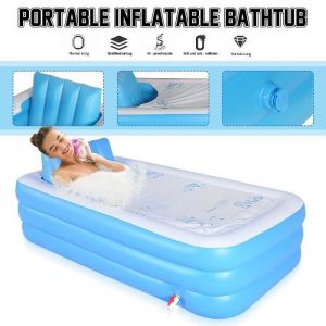180x95x55cm Baignoire gonflable PVC avec Coussin Pour Adulte