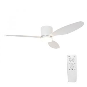 Parrot Uncle Ventilateur Plafond LED 24W 132cm T&eacute;l&eacute;commande Moteur DC Silencieux Minuterie 3 Pales