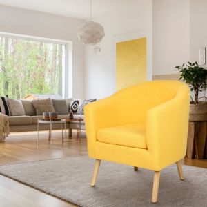 MIPAN.Fauteuil Scandinave de Salon avec Accoudoirs et Dossier -  Canapé Rembourrée Épaisse - Fauteuils de Salon 1 Personne -Jaune