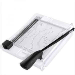 ACROPAQ Massicot Coupe-papier A4 10 pages- 3 têtes de coupe différents (droit ondulé et perforé)- Sécurisé- Pliable- Règle