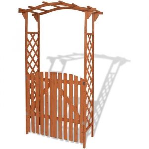 Arche pour Jardin avec portique Bois Massif 120 x 60 x 205 cm Pergola Portail de Jardin Arceau à Rosiers Support de Plantes