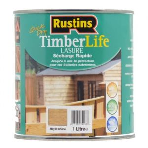 Lasure ch&ecirc;ne moyen &agrave; s&eacute;chage rapide pour le bois ext&eacute;rieur et les terrasses avec protection UV 5 ans - 12m&sup2;L - 1L