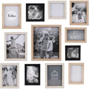 Lot de 12 Cadres Photo Vues 27cm Naturel & Noir