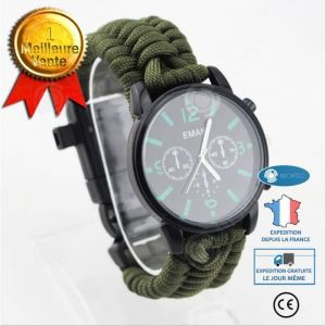 Montre multifonction - INNOVTEC - &Eacute;tanche 10m - Corde de parapluie - Boussole - Thermom&egrave;tre