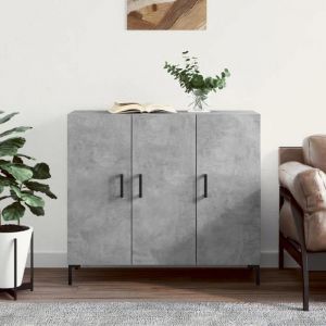 SALE 2025Meuble bas bahut vaisselier - Buffet - Gris b&eacute;ton - 90x34x80 cm - bois ding&eacute;nierie30 Kg 6027