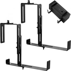 Support pour jardinière couleur anthracite - Support de bac à fleurs robuste et réglable en largeur- Accroche jardinière en