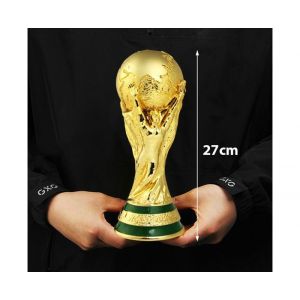 Trophée de la Coupe du Monde de Football Réplique en Résine Modèle de Trophée Souvenir pour Fan de Football - Or