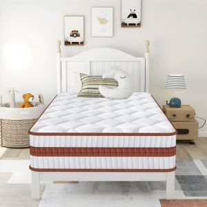 Matelas 90x190 cm Memoire de Forme &Eacute;paisseur 26 cm Matelas 1 Place Hybride Mousse & Ressorts Ensach&eacute;s 8 Zones H3 Moyenne Ferme