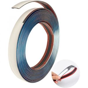 Chrome Bande de Garniture Voiture 18mm*5m Baguette Adhesive Chrome pour Carrosserie Fen&ecirc;tre D&eacute;coration Ext&eacute;rieure