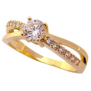 Bague Plaqué Or 18 carats et Zirconium