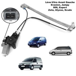 Lève vitre pour Citroen Evasion Jumpy Fiat Ulysse Scudo Peugeot 806 Expert - AVANT GAUCHE (côté conducteur)
