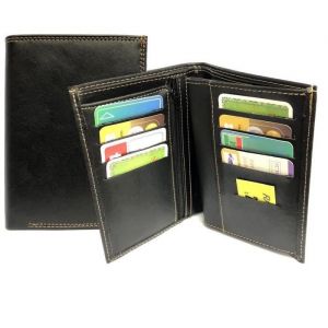 Grand Portefeuille Homme 3 volets avec 8 cartes identit&eacute; carte grise permis et porte-monnaie zipp&eacute; en simili cuir