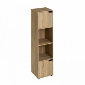 Colonne étagère meuble de rangement coloris naturel - Longueur 30 x Profondeur 29 x Hauteur 119 cm
