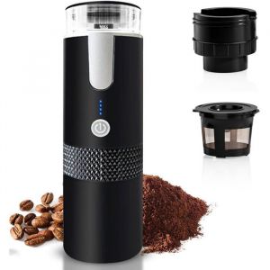 Cafeti&egrave;re portable 3 en 1 sans fil &eacute;lectrique auto-chauffante capsules dosettes expresso pour voiture maison bureau