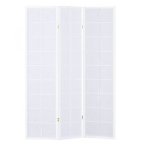 Paravent japonais shoji bois blanc et papier de riz - 3 pans - Longueur 130.5 x Hauteur 1786 cm
