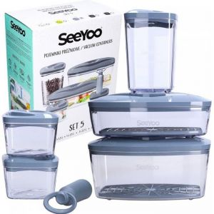 Récipients sous vide - DAFI - SeeYoo SET5 - 5 pièces - Plastique - Compatible congélateur et lave-vaisselle