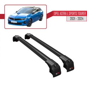 Barres de Toit pour Opel Astra L Sports Tourer 2021-2024 ACE-2 Railing Porte-Bagages de Voiture Noir Aluminium 2 Barres