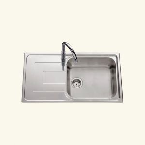 &Eacute;vier inox lisse Luisina DEBUSSY 1 grand bac 1 &eacute;gouttoir