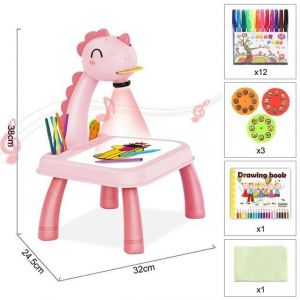 Dessin - GraphismeProjecteur Led pour enfantsTable de dessin artistiquetableau de peinturebureau - Type E Pink with box -A