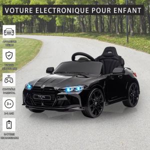 LUNSY - BMW M4 Voiture &eacute;lectrique 12V 4.5Ah - V&eacute;hicule pour enfants de 3 &agrave; 8 ans - Noir