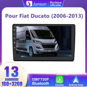 Junsun Autoradio Android 13 pour Fiat Ducato (2006-2013) 1Go+32Go 9écran Tactile avec Carplay Android Auto RDS GPS WiFi