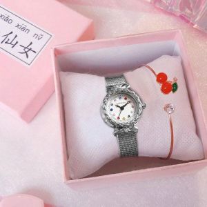 Coffret Cadeau Montre Femme Fille Copine Cherie - Coffret Montre Chic - 2pcs Bracelets Femmes - Collier femme élégante