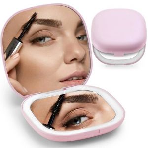 Miroir miroir grossissant 1X/5X avec petit miroir de maquillage de voyage léger miroir de poche LED