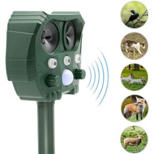 Répulsifs Ultrasons Solaires Anti-Chats Chiens Taupes Oiseaux Pigeons Fouines Renards et Ratons Laveurs